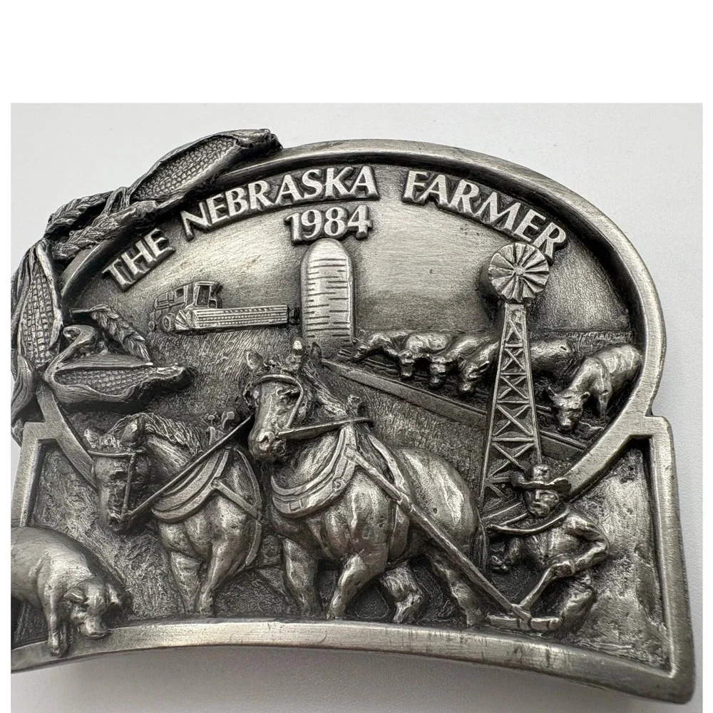 1984 Nebraska Farmer Limited Edition Pewter Belt‎ Buckle #2063/2500